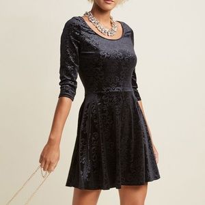 NWT :: Modcloth Velveteen Damask Dress